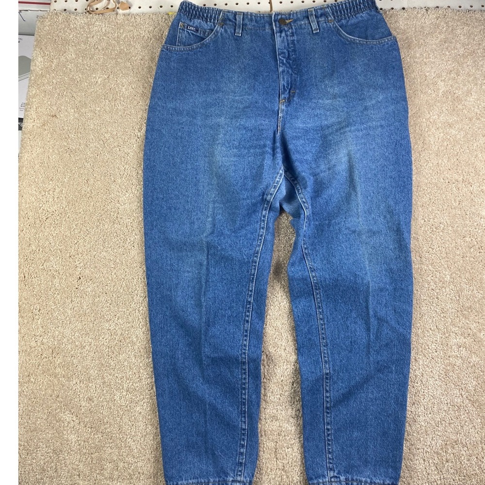 Lee Vintage High Waisted Tapered Mom Jeans Medium Wash 18W Med Made in USA